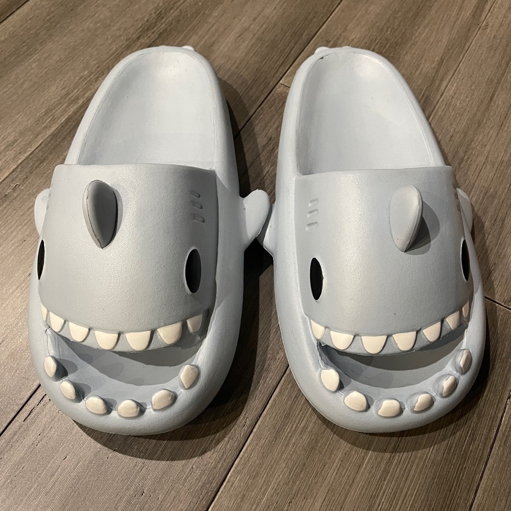 Gray Shark Slippers (size 42-43)